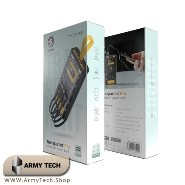 پاوربانک شفاف گرین لاین Transparent Pro