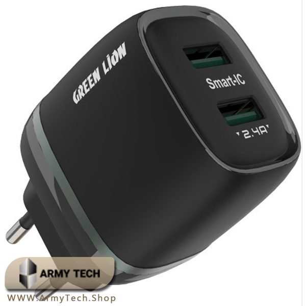 شارژر دیواری دو پورت USB گرین لاین 12W Green Lion