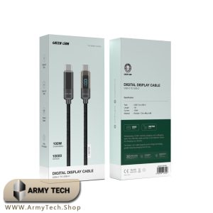 کابل USB-C USB-C گرین لاین با صفحه نمایش Green Lion 100w