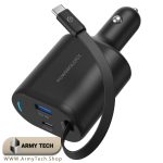 شارژر فندکی تایپ سی پاورولوجی PCCSR018 Powerology 70W جمع شو