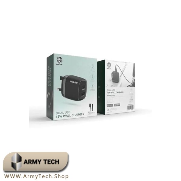 شارژر دیواری TP-C دو پورت USB 12w گرین لاین Green Lion
