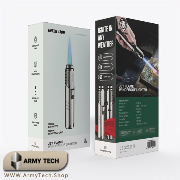 فندک جت گرین لاین jet flame lighter Green Lion GTL-50