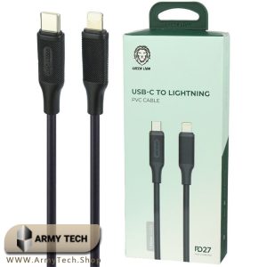 کابل usb-c به لایتنینگ گرین لاین 27w 1 متر Green Lion
