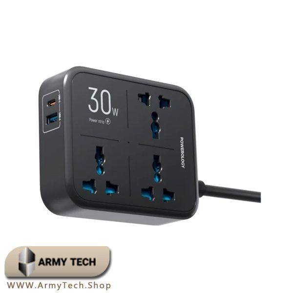 خرید چندراهی پاورولوجی PWC037 PD30W 3 پریز پاورولوژی Powerology