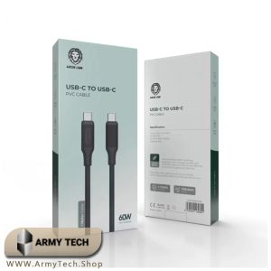 کابل usb-c به usb-c گرین لاین 60w 1 متری Green Lion